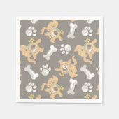 Puppy Scooby Doo Bone & Paw Print Pattern Serviette (Vorderseite)