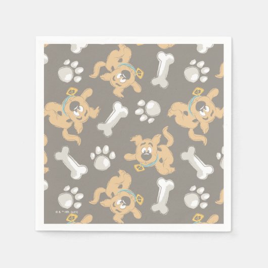 Puppy Scooby Doo Bone & Paw Print Pattern Serviette (Vorderseite)