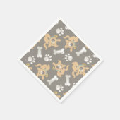 Puppy Scooby Doo Bone & Paw Print Pattern Serviette (Ecke)