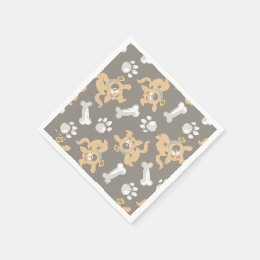 Puppy Scooby Doo Bone & Paw Print Pattern Serviette (Ecke)