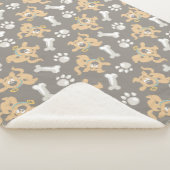 Puppy Scooby Doo Bone & Paw Print Pattern Sherpadecke (3/4)