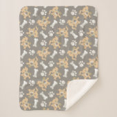 Puppy Scooby Doo Bone & Paw Print Pattern Sherpadecke (Vorderseite)