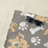 Puppy Scooby Doo Bone & Paw Print Pattern Strandtuch (Beispiel)