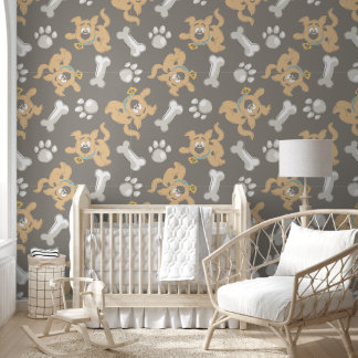 Puppy Scooby Doo Bone & Paw Print Pattern Tapete