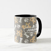 Puppy Scooby Doo Bone & Paw Print Pattern Tasse (VorderseiteRechts)