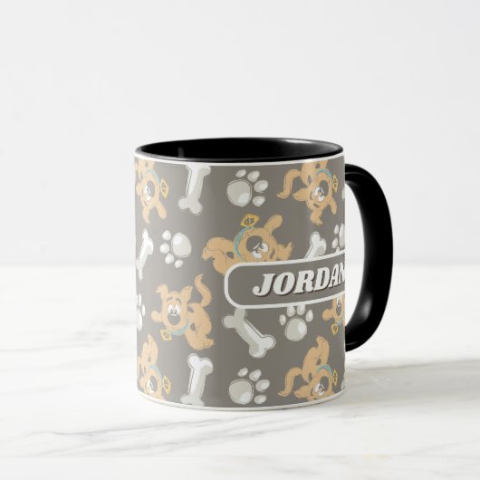 Puppy Scooby Doo Bone & Paw Print Pattern Tasse (VorderseiteRechts)