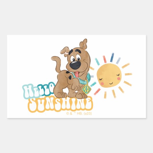 Puppy Scooby-Doo "Hello Sunshine" Rechteckiger Aufkleber (Vorderseite)