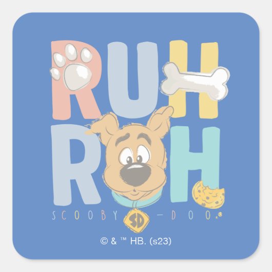 Puppy Scooby-Doo "Ruh Roh" Quadratischer Aufkleber (Vorderseite)
