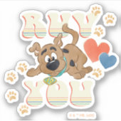 Puppy Scooby-Doo "Ruv You" Aufkleber (Vorderseite)