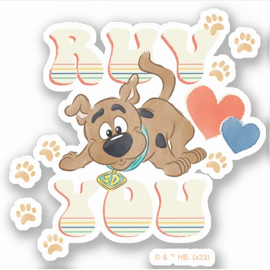 Puppy Scooby-Doo "Ruv You" Aufkleber (Vorderseite)