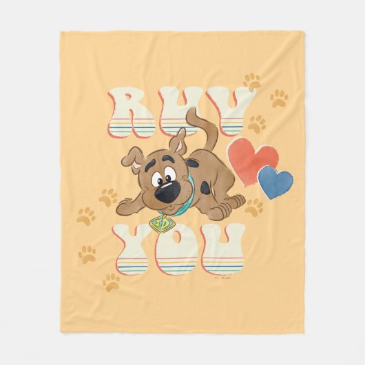 Puppy Scooby-Doo "Ruv You" Fleecedecke (Vorderseite)