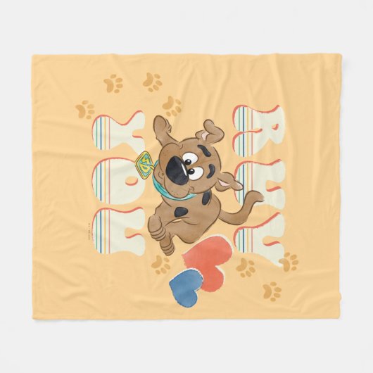 Puppy Scooby-Doo "Ruv You" Fleecedecke (Vorderseite (Horizontal))