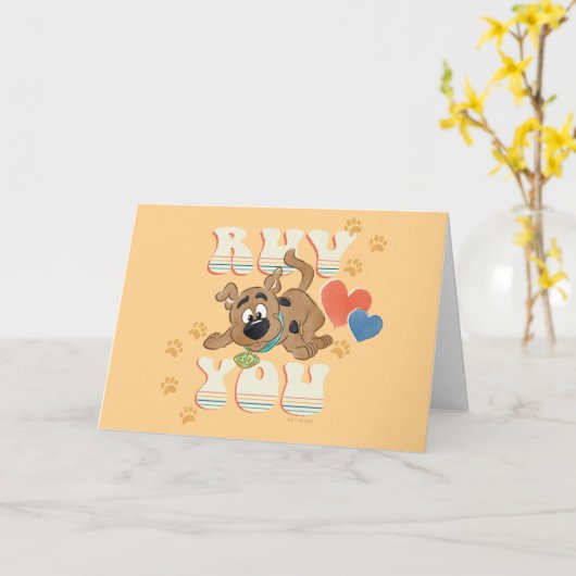 Puppy Scooby-Doo "Ruv You" Karte (Gelbe Blume)
