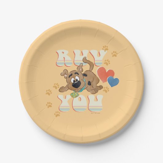 Puppy Scooby-Doo "Ruv You" Pappteller (Vorderseite)