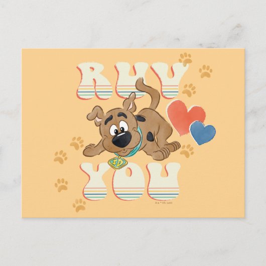 Puppy Scooby-Doo "Ruv You" Postkarte (Vorderseite)