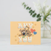 Puppy Scooby-Doo "Ruv You" Postkarte (Stehend Vorderseite)