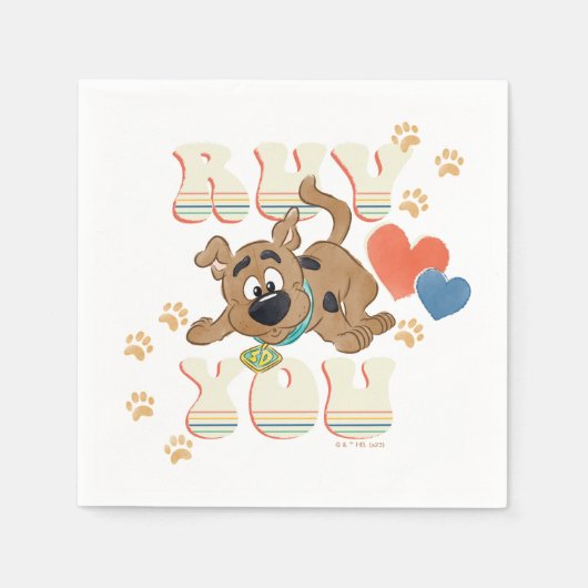 Puppy Scooby-Doo "Ruv You" Serviette (Vorderseite)