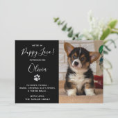 Puppy Shower Party - Elegantes, modernes Schwarzes Einladung (Stehend Vorderseite)