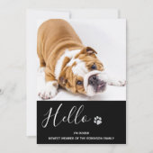 Puppy Shower Party - Elegantes Schwarz Modernes ne Einladung (Vorderseite)