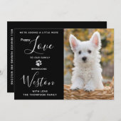 Puppy Shower Party - Schwarz Elegant Modernes neue Einladung (Vorne/Hinten)