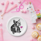 Puppy-Sketch für Bulldog-Teller Pappteller (Party)