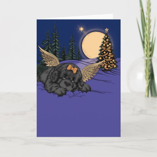 Puppy Snow Angel Feiertagskarte (Vorderseite)
