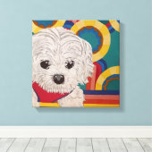 Puppy Stretched Canvas Print Leinwanddruck (Insitu (Holzboden))