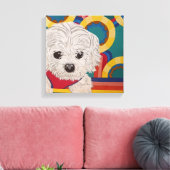 Puppy Stretched Canvas Print Leinwanddruck (Insitu (Wohnzimmer))