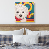 Puppy Stretched Canvas Print Leinwanddruck (Insitu (Schlafzimmer))