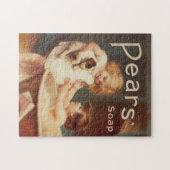 Puppy Taking A Bath Vintage Antique Puzzle (Horizontal)