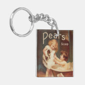 Puppy Taking A Bath Vintage Antique Schlüsselanhänger (Vorderseite links)