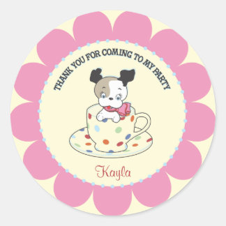 Puppy Tee Party | Retro Gefallen Stickers