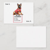 Puppy Valentine Mitteilungskarte (Vorne/Hinten)
