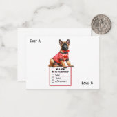 Puppy Valentine Mitteilungskarte (Vorderseite/Rückseite Beispiel)