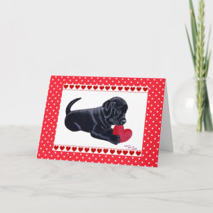 Puppy Valentine's Day-Karte des Black Lab Feiertagskarte
