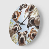 Puppy Whimsy Funny Dog Wall Clock Große Wanduhr (Winkel)