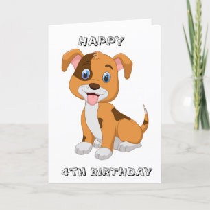 PUPPY WISHES AUF *4. BIRTHDAY* KARTE