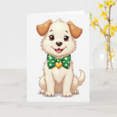 Puppy With Bow Card Karte (Gelbe Blume)