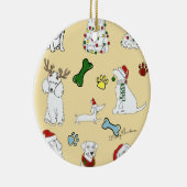 PUPPY XMAS ORNAMNET KERAMIK ORNAMENT (Rechts)
