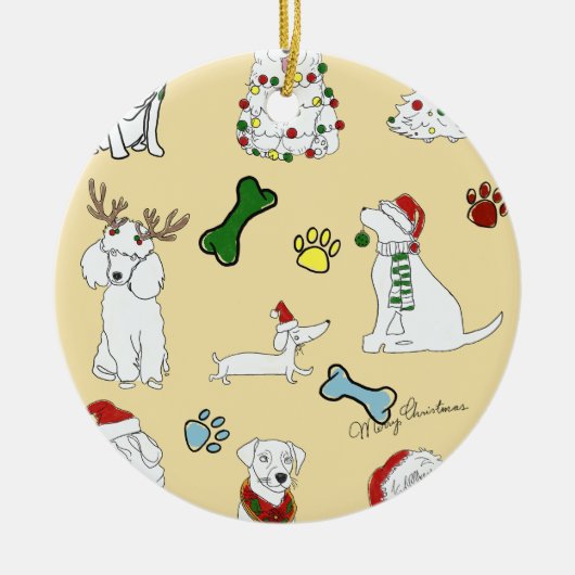 PUPPY XMAS ORNAMNET KERAMIK ORNAMENT (Vorne)