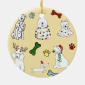 PUPPY XMAS ORNAMNET KERAMIK ORNAMENT (Hinten)