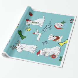 PUPPY XMAS WRAPPING PAPER GESCHENKPAPIER