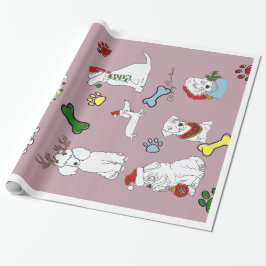 PUPPY XMAS WRAPPING PAPER GESCHENKPAPIER