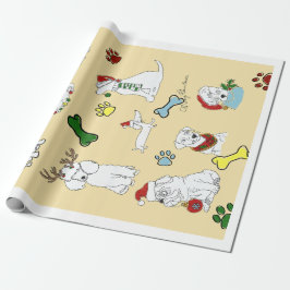 PUPPY XMAS WRAPPING PAPER GESCHENKPAPIER