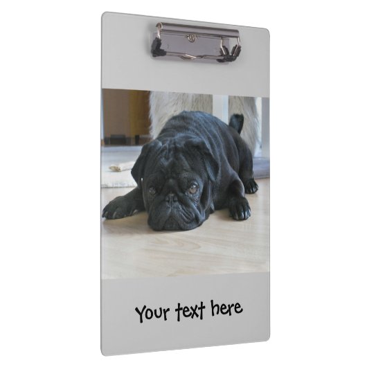 Puppy-Zwischenablage für niedlichen Schwarzen Mops Klemmbrett (Rechts)