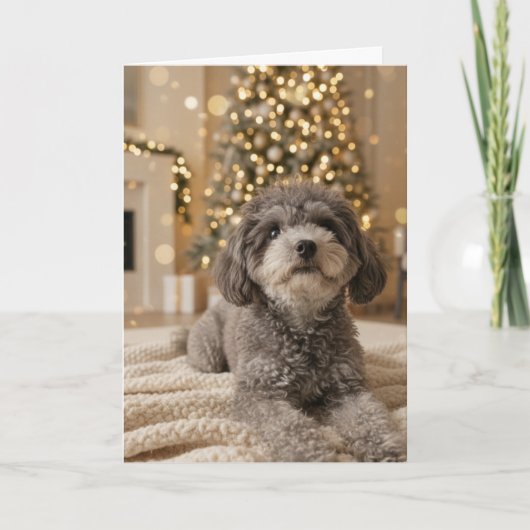 Puppy's First Christmas! - Customizable Feiertagskarte (Vorderseite)
