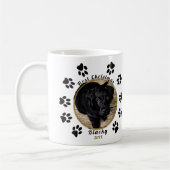 Puppy's First Christmas Paw Print Dog Foto Kaffeetasse (Links)