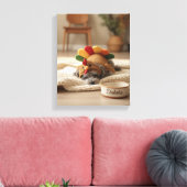 Puppy's First Turkey Day Canvas Print Leinwanddruck (Insitu (Wohnzimmer))