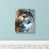 Puppy's First Turkey Day Canvas Print Leinwanddruck (Insitu (Holzboden))