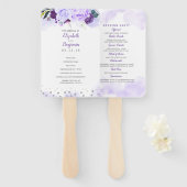 Puprle und Silver Elegante Blumenzettel Fächer (Vorne und Hinten)